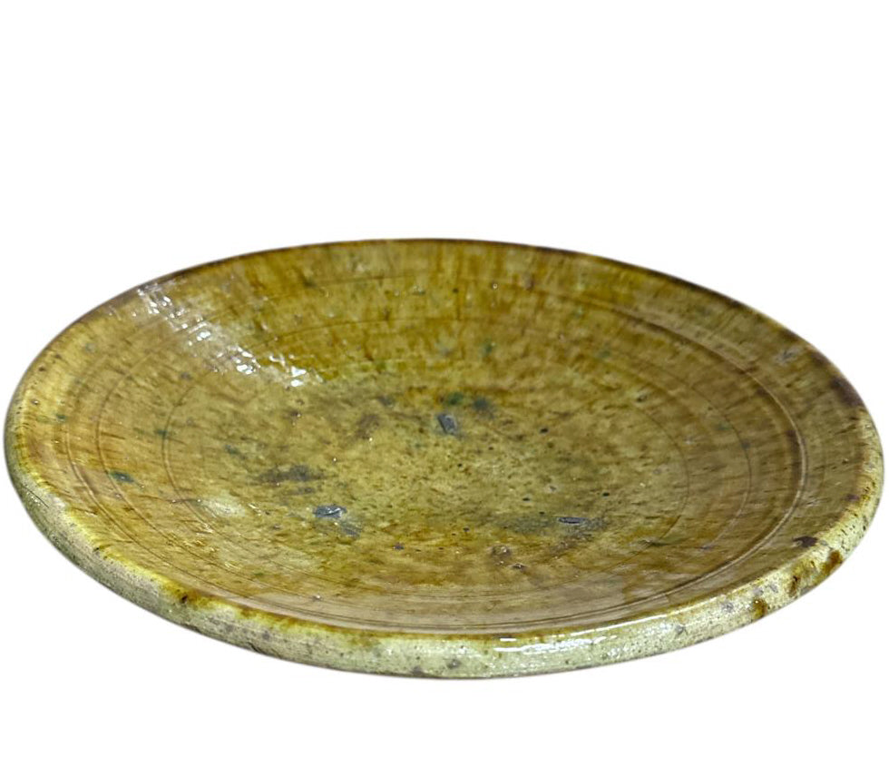 Mustard / Ochre Yellow Tamegroute Dish Plate / Plate – 23 cm