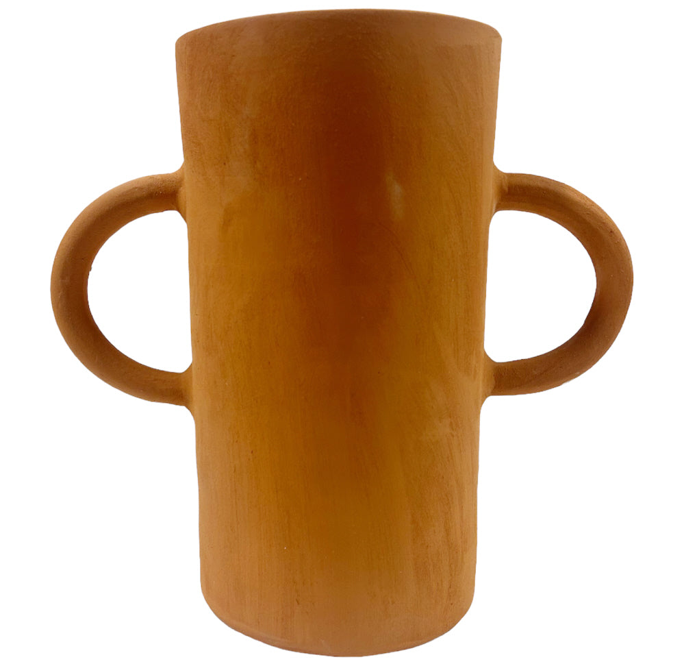 Marokkaanse terracotta vaas met oren – handgemaakt, 25 cm hoog