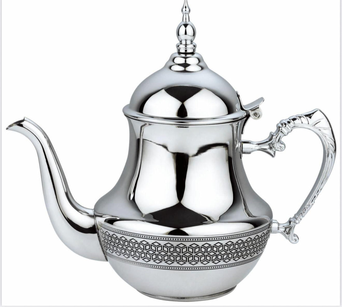 Marokkaanse theepot RVS – traditionele Arabische theepot, 0,8 tot 1,8 liter