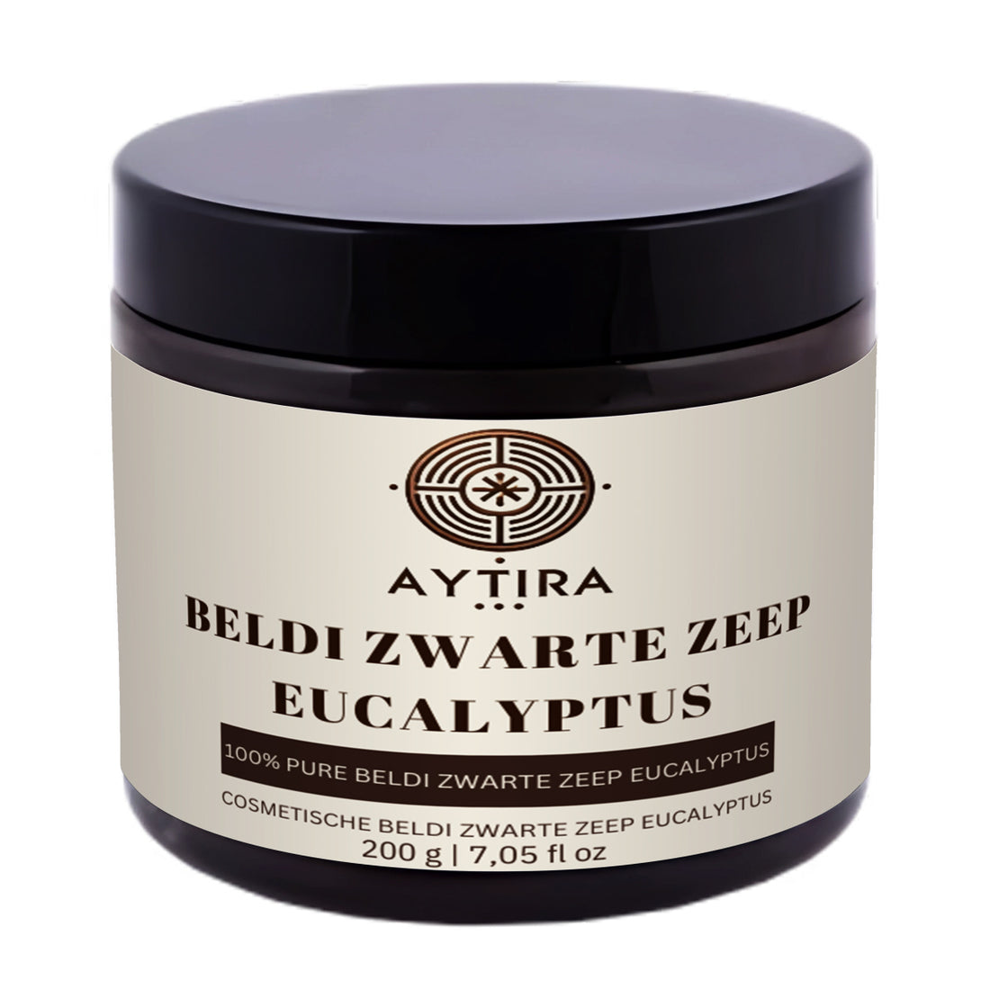 Aytira zwarte zeep eucalyptus (sabon beldi) – Marokkaanse hammamzeep, 200 g – foto 2