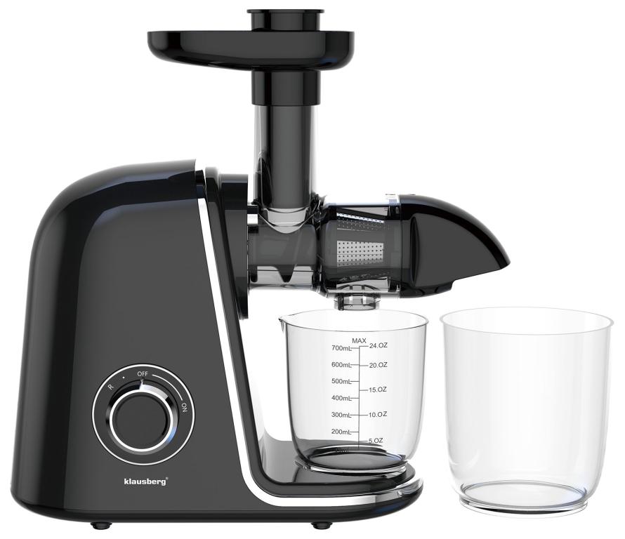 Klausberg slow juicer 150 W – groente- en fruitpers met pulpreservoir, 700 ml