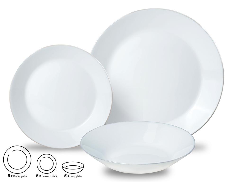 Kinghoff Serviesset – Tijdloze Elegantie met Zilveren Accenten