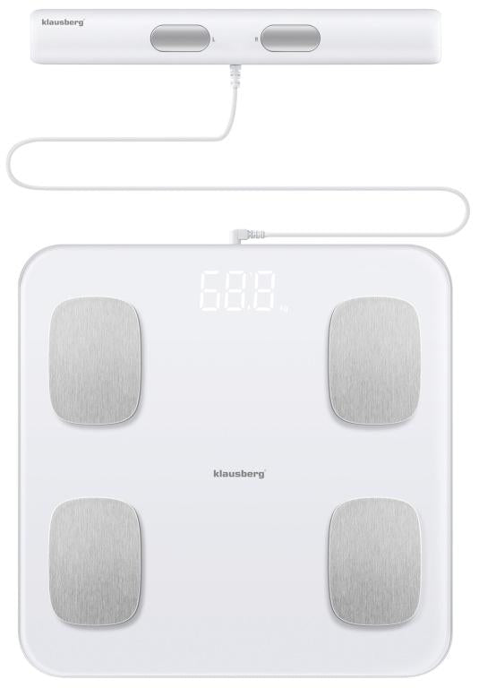 Klausberg KB-7853 slimme personenweegschaal met app – lichaamsanalyse, wit