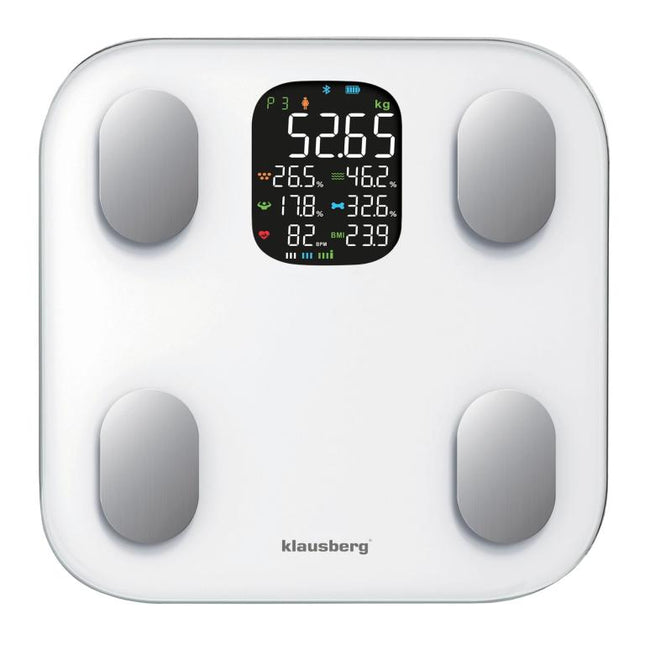 Klausberg slimme weegschaal met Bluetooth en lichaamsanalyse – zwart of wit – foto 2