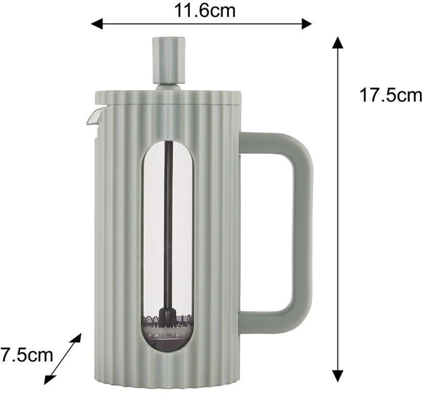 Klausberg cafetière 350 ml – koffie- en theezetter met piston, olijfgroen