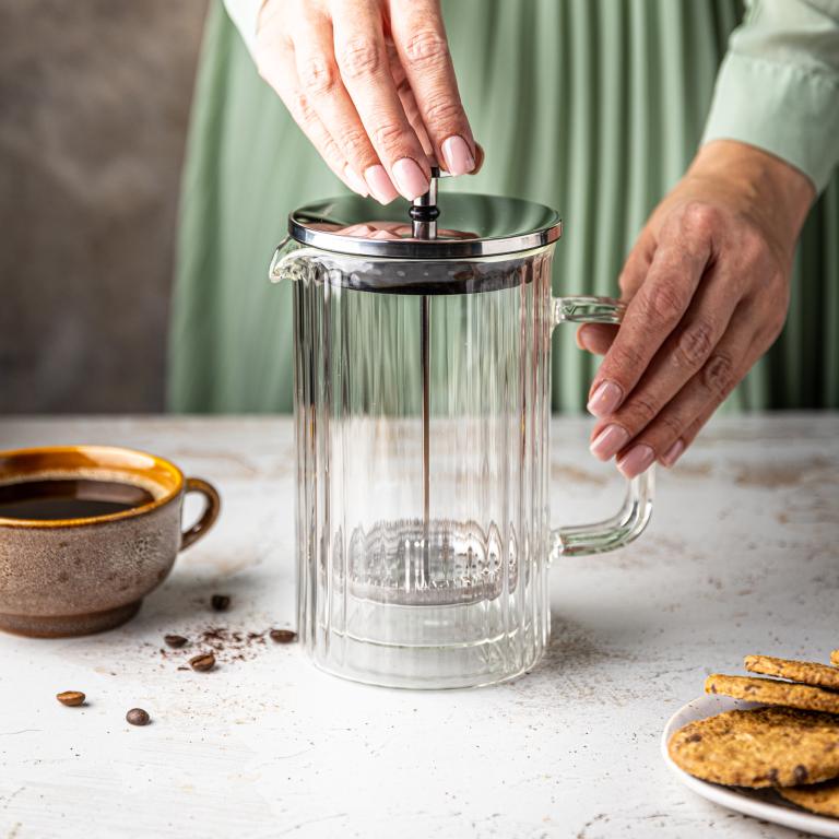 Klausberg KB7757 glazen cafetière – koffie- en theezetter met piston, 0,6 liter – foto 5