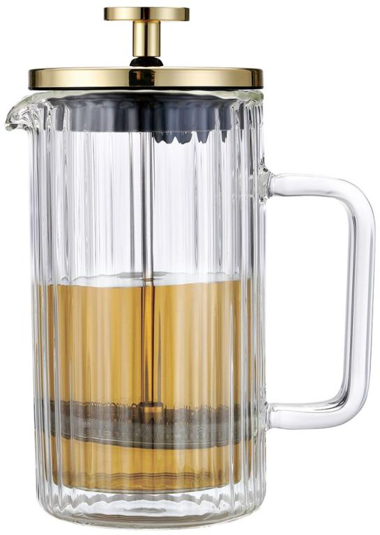 Klausberg koffie- en theezetter met piston – dubbelwandig glas, 350 ml
