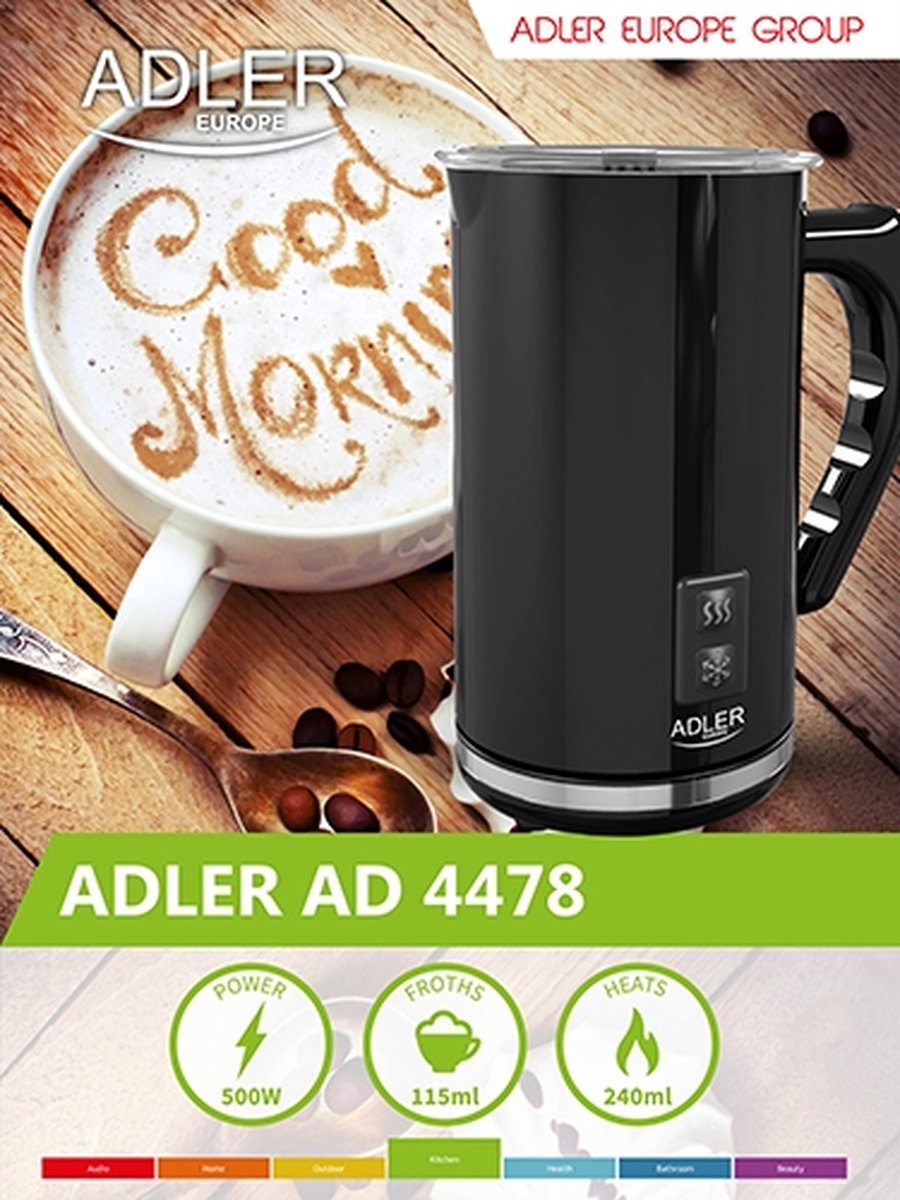 Adler melkopschuimer 4478 – schuimt en verwarmt melk, rvs, 500 W – foto 3