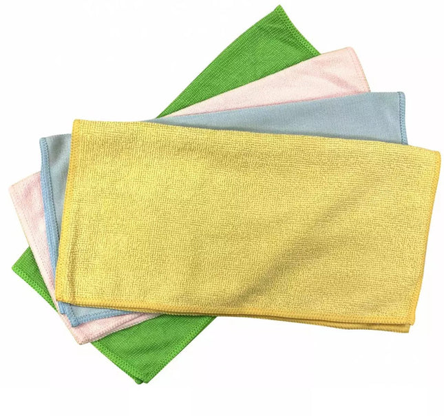 Kinghoff KH2115 microvezel doekjes – set van 4 met kleurcode, 32 x 32 cm