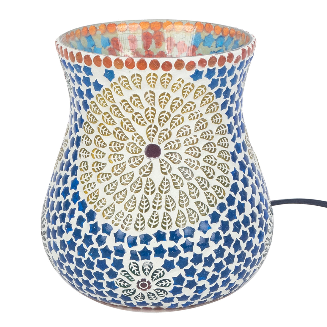 Mozaïeklamp - blauw - tafellamp  18 cm