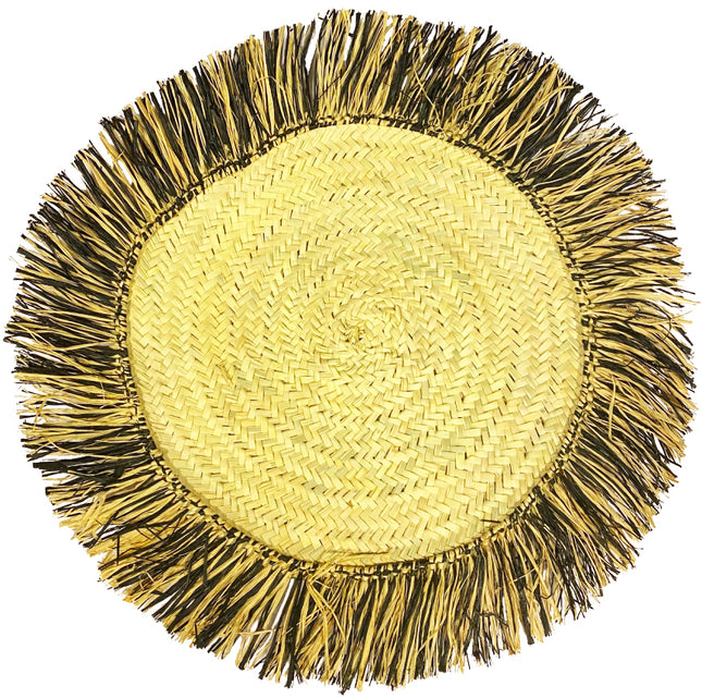 Marokkaanse raffia mand als wanddecoratie – handgemaakt in Marrakesh, Ø 55 cm