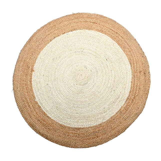Rond jute vloerkleed Ø 90 cm – handgeweven van 100% jute