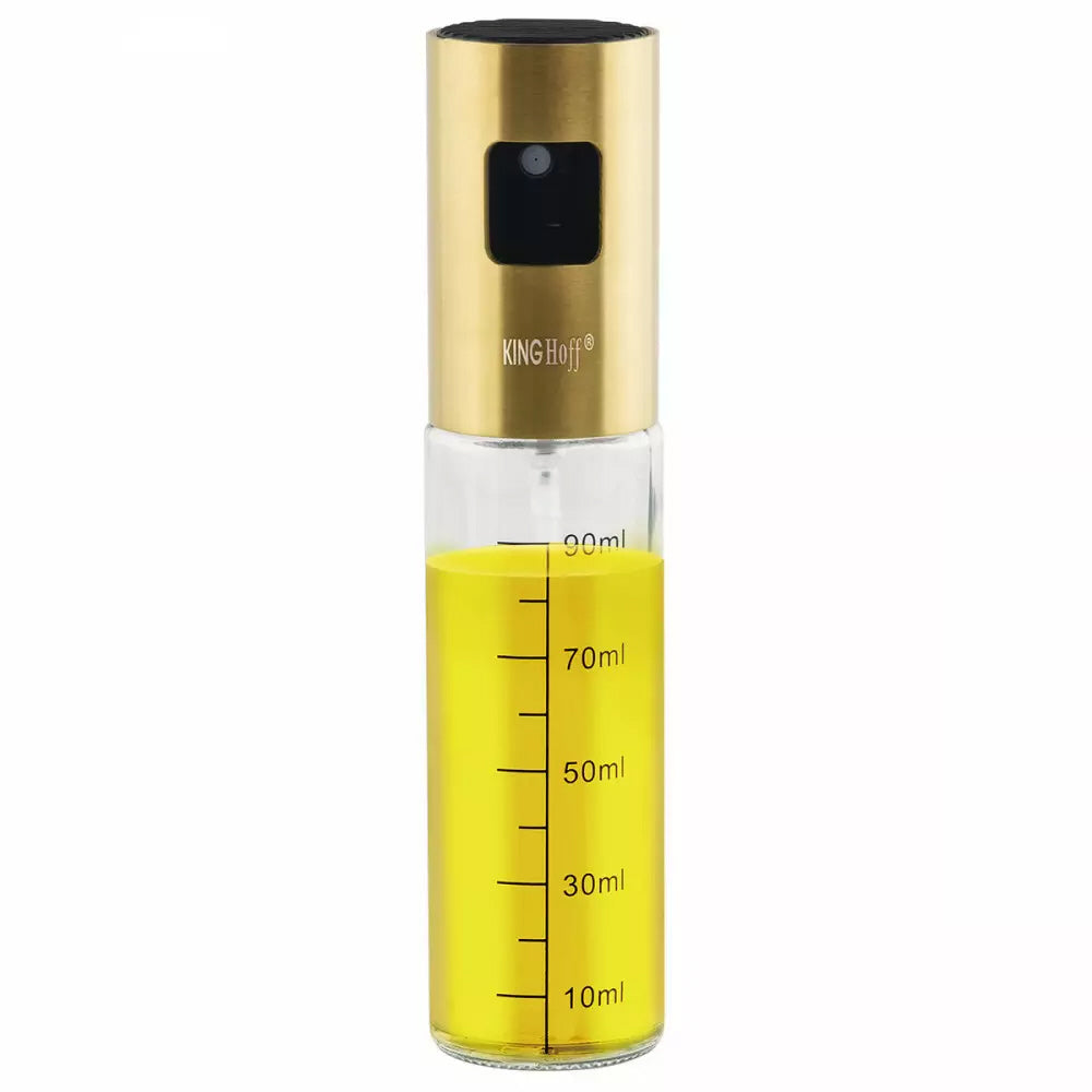 Kinghoff olie- en azijnsproeier – glas en RVS, 100 ml, Ø 4 x 18 cm