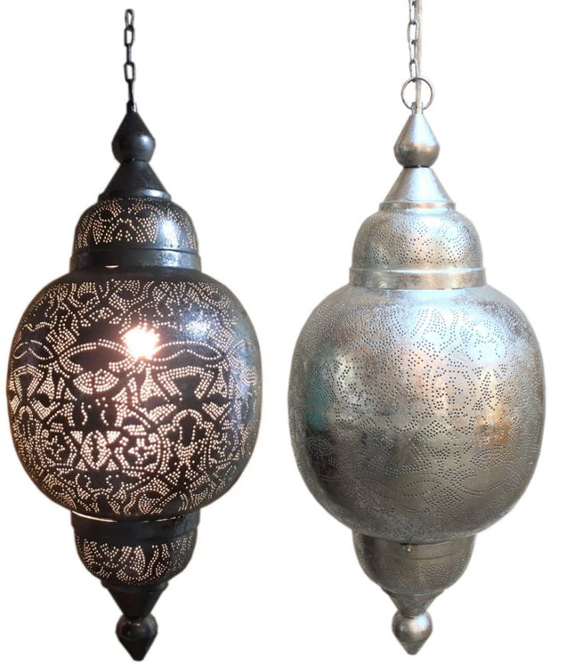 Moroccan filigree Arabia pendant lamp silver