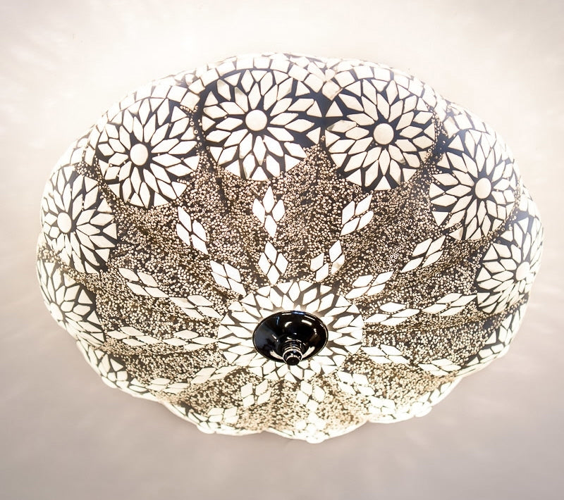 Oriental mosaic ceiling lamp transparent