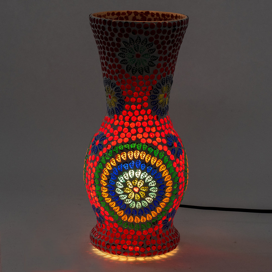 Oosterse mozaïek tafellamp rood – handgemaakt, 34 cm hoog – foto 2