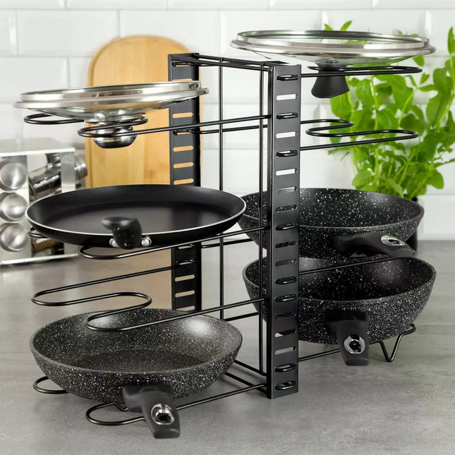 Kinghoff KH1640 pannen organizer – 8 verstelbare vakken, zwart, 47 x 38 cm – foto 2