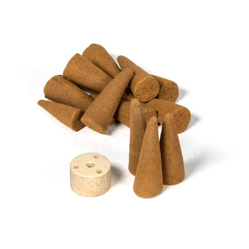 Organic Goodness Arabian Oudh wierookkegels – 12 stuks met keramische houder – foto 2