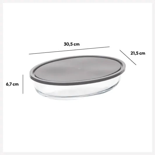 5Five ovenschaal met deksel – ovaal, borosilicaatglas, 2,4 liter – foto 2