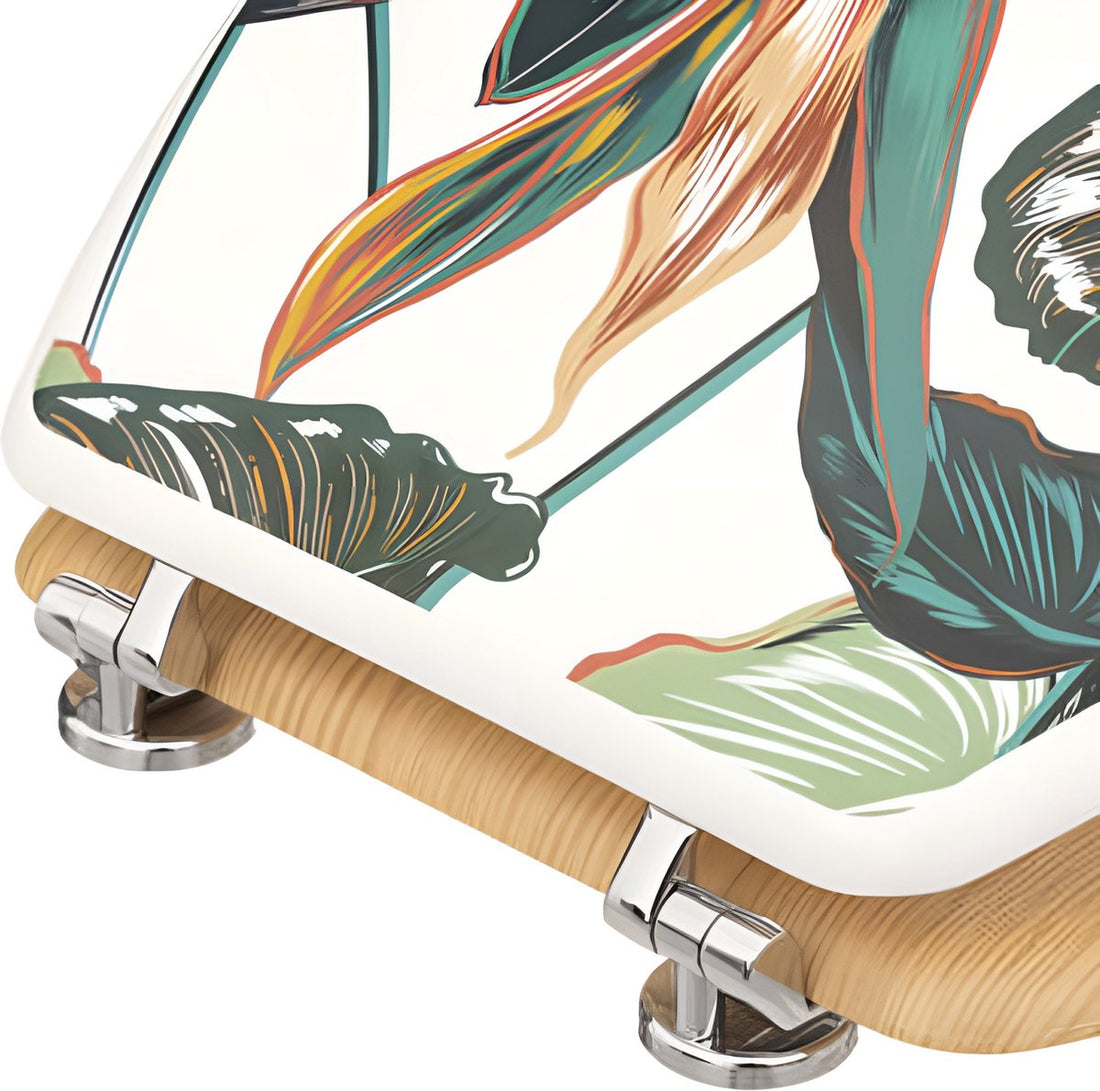 5Five toiletbril Palawan met print Tropical Leaves – HDF, zinken scharnieren – foto 3