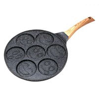 Kinghoff 1667 - Pancake pan with faces - wooden handle - 26.5 cm