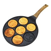 Kinghoff 1667 - Pancake pan with faces - wooden handle - 26.5 cm