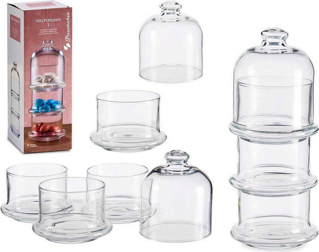 Pasabahce Villa Patisserie glazen voorraadpot mini, 3-laags – voor pralines – foto 2