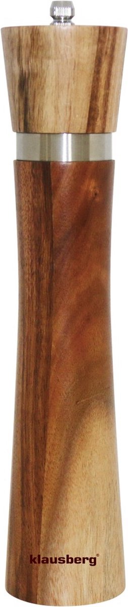Klausberg houten peper- of zoutmolen van acaciahout – 25 cm hoog – foto 2