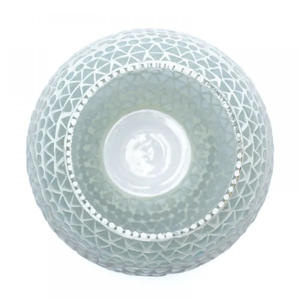 Mosaic tea light holder white 18 CM