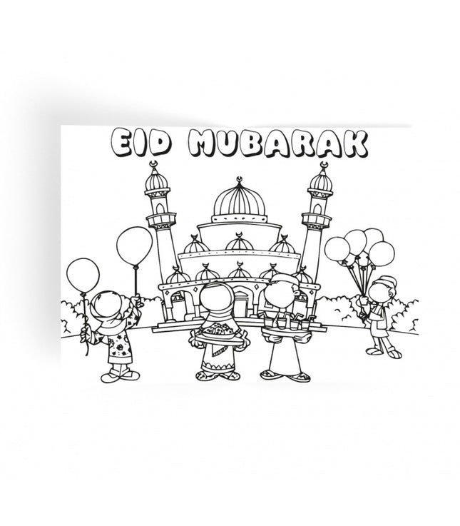 Placemats Eid Mubarak met kleurplaat – papier, 30 x 42 cm – foto 2