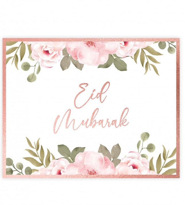 Placemats Eid rose gold, set van 6 – met kleurplaat op de achterkant