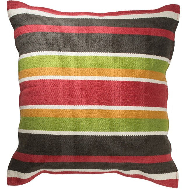 Oosterse kussenhoes met strepen – handgeweven katoen, 45 x 45 cm