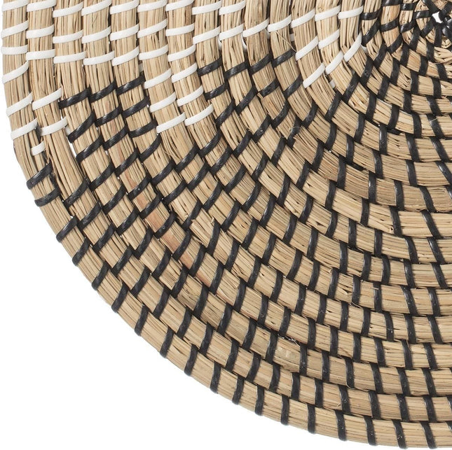 Ronde placemat zeegras zwart-wit – tafelonderlegger, Ø 35 cm – foto 2