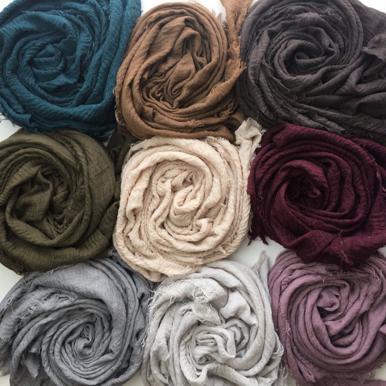 Large Crinkle Skin sjaal – grote crinkle hoofddoek, 195 x 100 cm