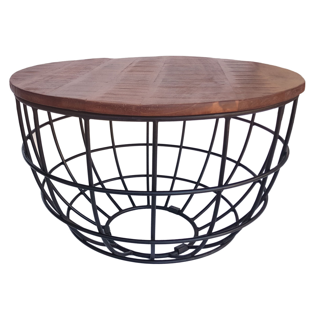 Salontafel Rond | ø 55 cm | Industriele - Metaal - Zwart / Donkerbruin