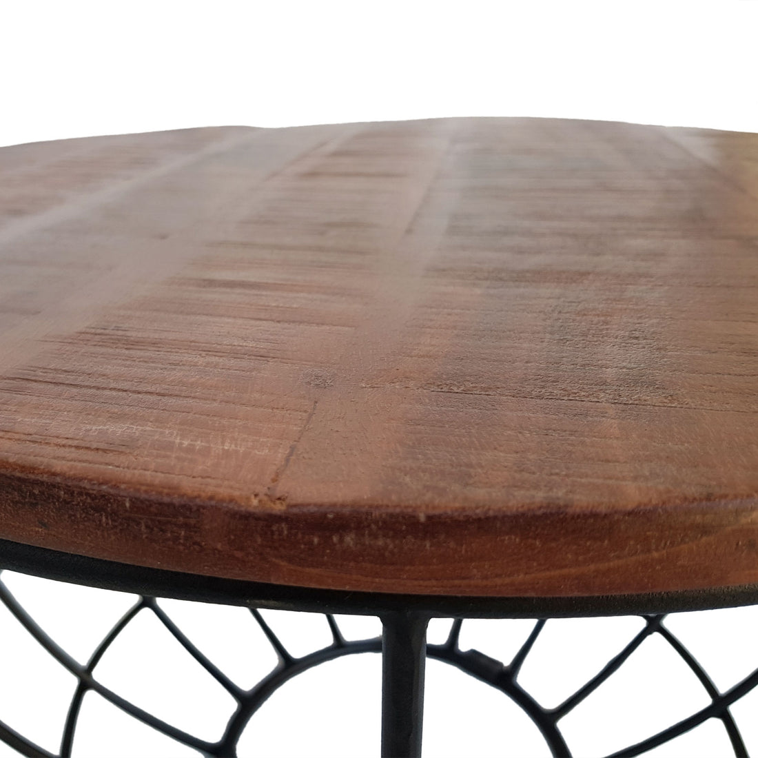 Salontafel Rond | ø 55 cm | Industriele - Metaal - Zwart / Donkerbruin