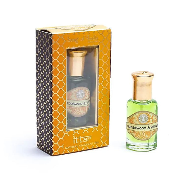 Sandelhout & vetiver Ayurveda geurolie – natuurlijke aromaolie, 10 ml – foto 2