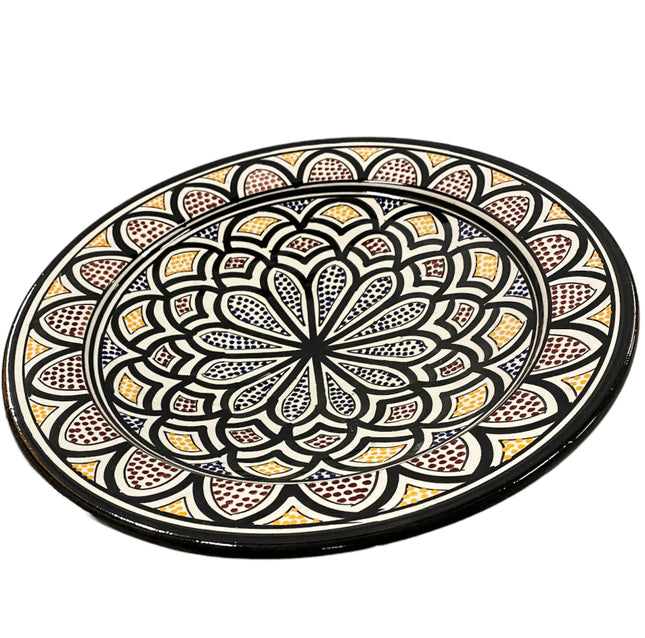 Handmade pottery bowl with patterns