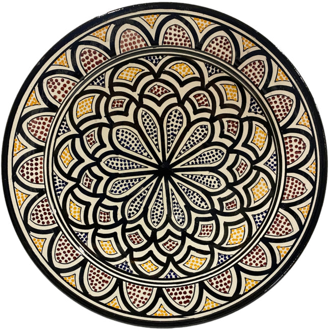 Handmade pottery bowl with patterns