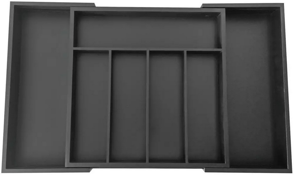 Kinghoff bamboe lade-organizer KH1745 – uitschuifbaar, 7 vakken, zwart