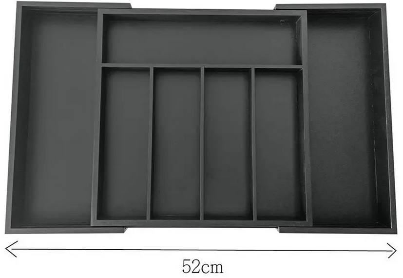 Kinghoff bamboe lade-organizer KH1745 – uitschuifbaar, 7 vakken, zwart – foto 5
