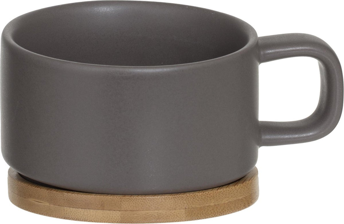 Secret de Gourmet 3-in-1 theepot met kopje en onderzetter – keramiek, taupe – foto 5