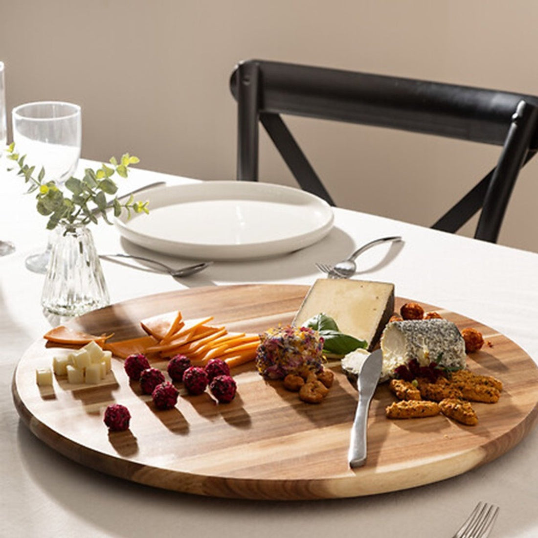 Secret de Gourmet draaiplateau voor hapjes – acaciahout, 50 x 50 cm – foto 2