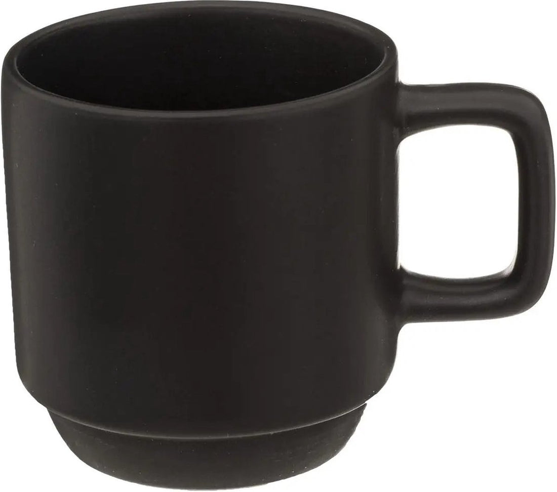 Secret de Gourmet zwarte koffiekopjes 120 ml – 4 stuks met bamboe onderzetter – foto 2
