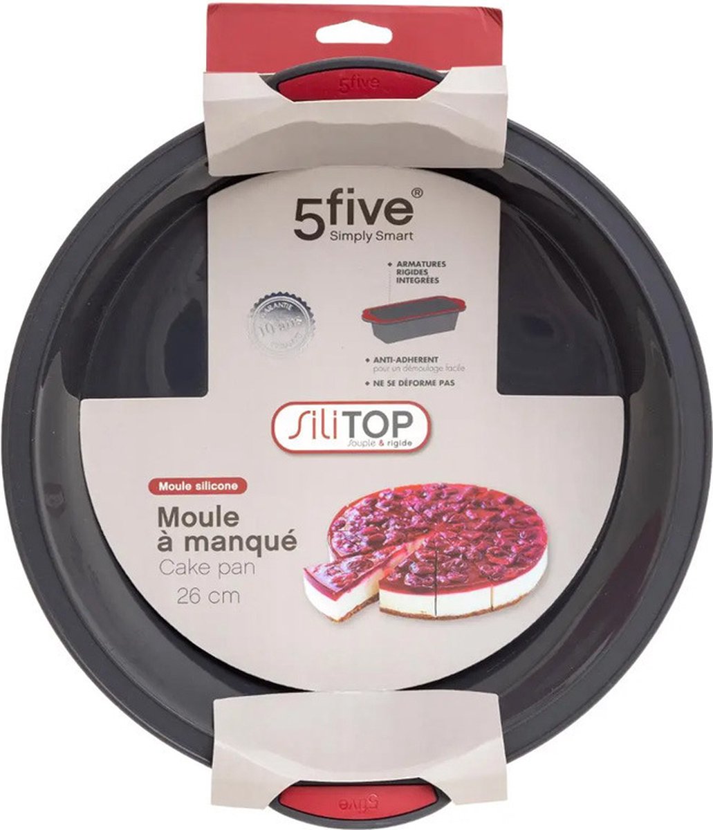 Secret de Gourmet siliconen taartvorm met handvatten Ø 24 cm – zwart – foto 2