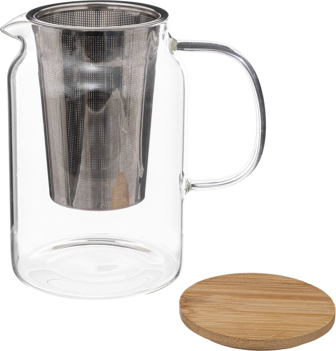Secret de Gourmet glazen theepot met bamboe deksel en theefilter – 900 ml – foto 3