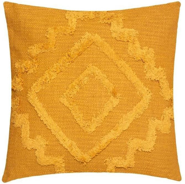 Inca sierkussen getuft – 40 x 40 cm, katoenen hoes, okergeel, blauw of ivoor – foto 2