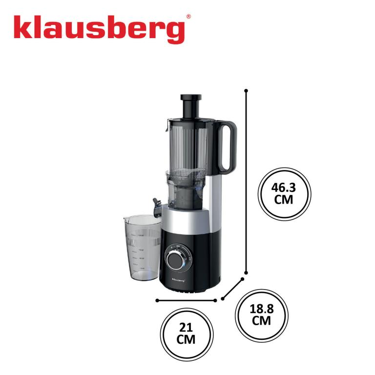 Klausberg KB-7871 slowjuicer – cold press juicer met brede vulopening, 180 W – foto 16