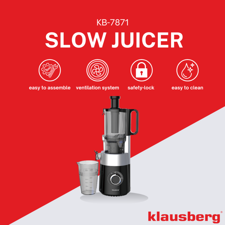 Klausberg KB-7871 slowjuicer – cold press juicer met brede vulopening, 180 W – foto 12