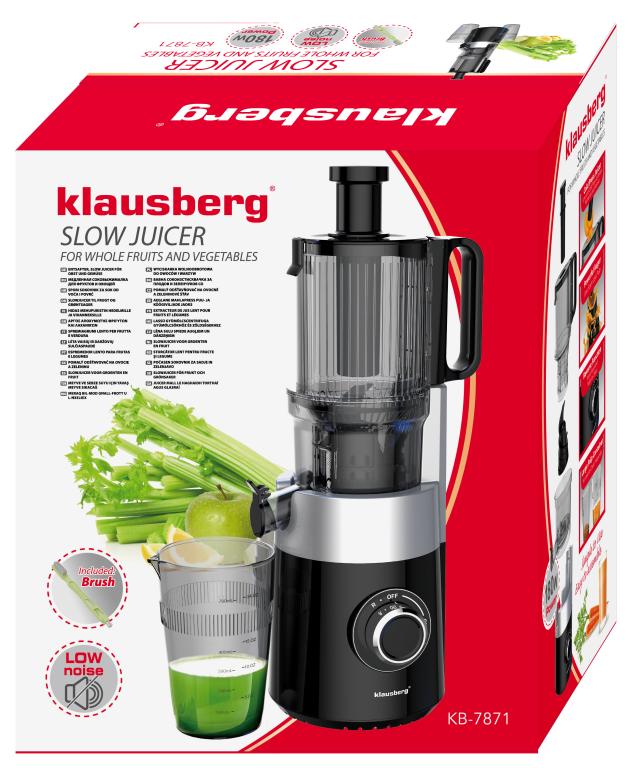 Klausberg KB-7871 slowjuicer – cold press juicer met brede vulopening, 180 W – foto 2